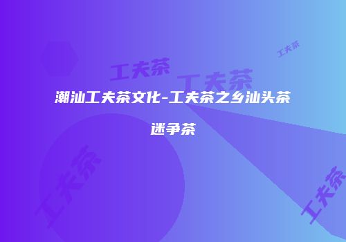 潮汕工夫茶文化-工夫茶之乡汕头茶迷争茶