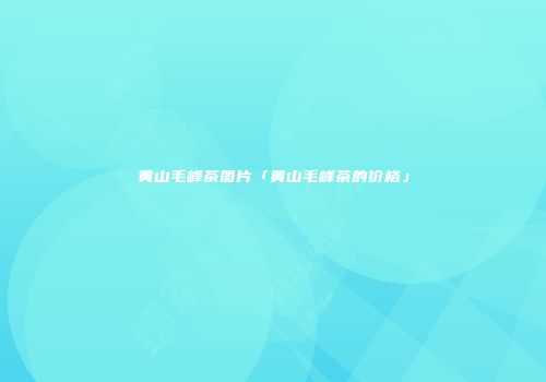 黄山毛峰茶图片「黄山毛峰茶的价格」