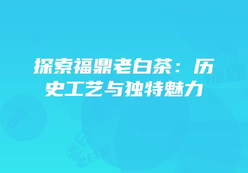 探索福鼎老白茶：历史工艺与独特魅力
