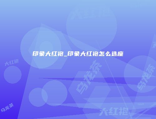 印象大红袍_印象大红袍怎么选座