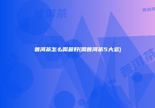 普洱茶怎么喝最好(喝普洱茶5大忌)
