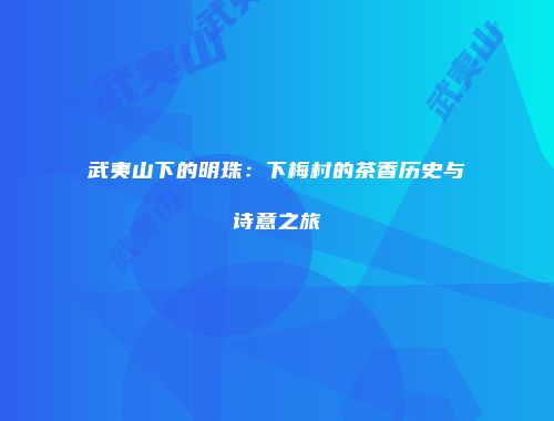 武夷山下的明珠：下梅村的茶香历史与诗意之旅