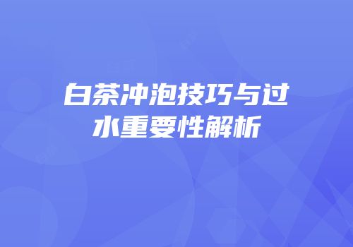 白茶冲泡技巧与过水重要性解析