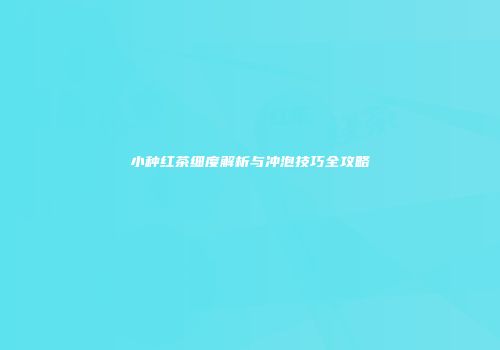小种红茶细度解析与冲泡技巧全攻略