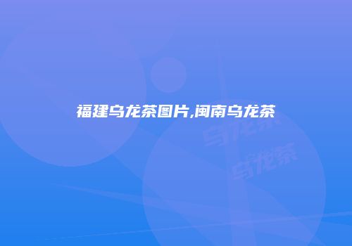 福建乌龙茶图片,闽南乌龙茶