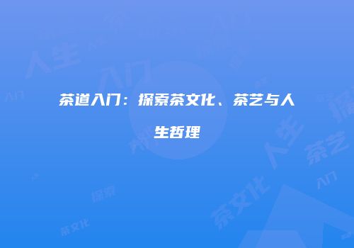 茶道入门：探索茶文化、茶艺与人生哲理