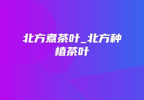 北方煮茶叶_北方种植茶叶