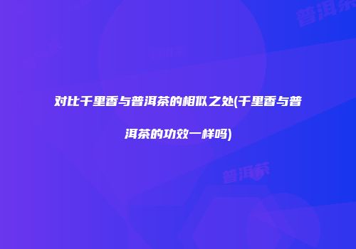 对比千里香与普洱茶的相似之处(千里香与普洱茶的功效一样吗)