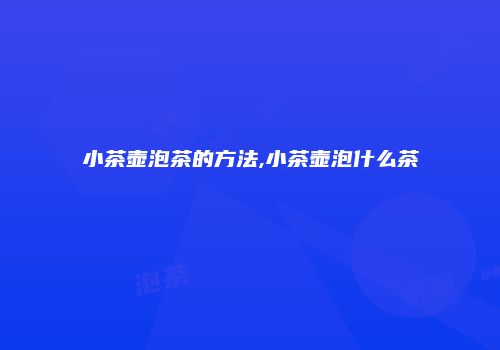 小茶壶泡茶的方法,小茶壶泡什么茶