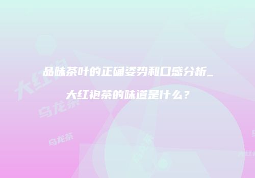 品味茶叶的正确姿势和口感分析_大红袍茶的味道是什么？