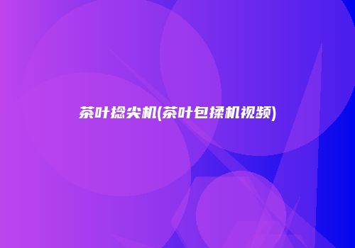 茶叶捻尖机(茶叶包揉机视频)