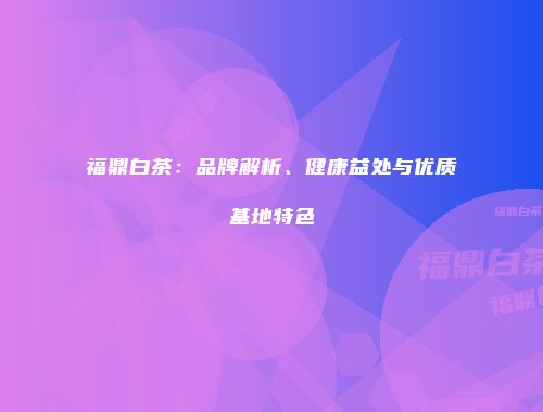 福鼎白茶：品牌解析、健康益处与优质基地特色