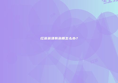 红茶茶汤有杂质怎么办？