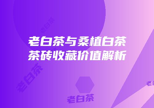 老白茶与桑植白茶茶砖收藏价值解析