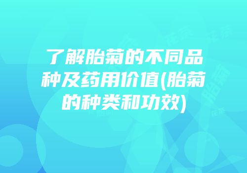 了解胎菊的不同品种及药用价值(胎菊的种类和功效)