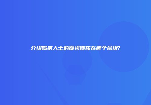 介绍喝茶人士的鄙视链你在哪个层级?