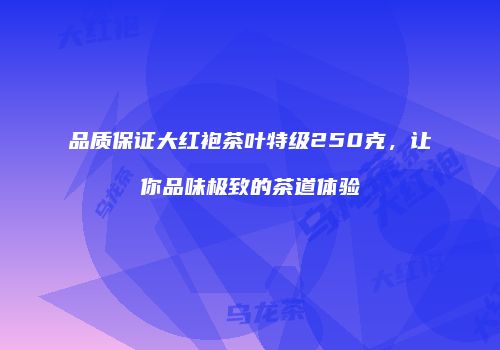 品质保证大红袍茶叶特级250克，让你品味极致的茶道体验