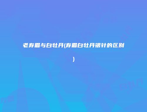 老寿眉与白牡丹(寿眉白牡丹银针的区别)