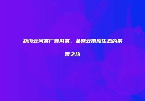 勐海云河茶厂普洱茶，品味云南原生态的茶香之旅