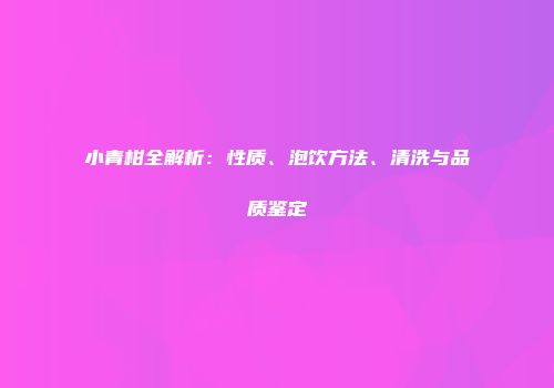 小青柑全解析：性质、泡饮方法、清洗与品质鉴定