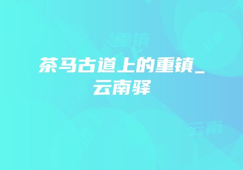 茶马古道上的重镇_云南驿