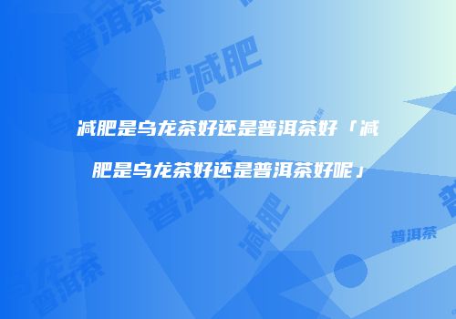 减肥是乌龙茶好还是普洱茶好「减肥是乌龙茶好还是普洱茶好呢」