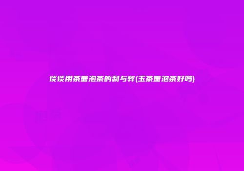 谈谈用茶壶泡茶的利与弊(玉茶壶泡茶好吗)