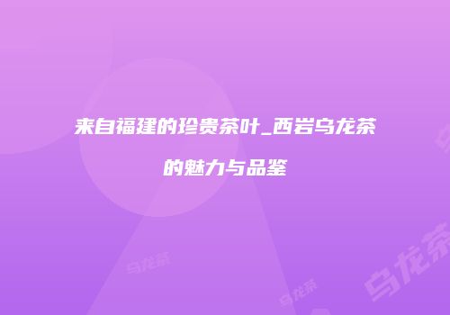 来自福建的珍贵茶叶_西岩乌龙茶的魅力与品鉴