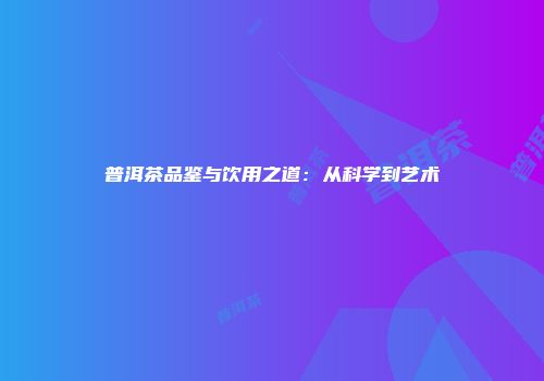 普洱茶品鉴与饮用之道：从科学到艺术