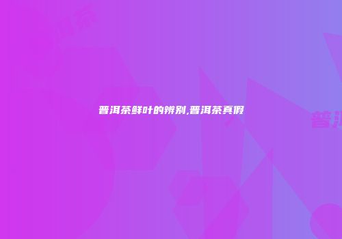 普洱茶鲜叶的辨别,普洱茶真假