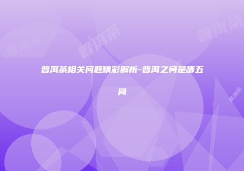 普洱茶相关问题精彩解析-普洱之问是哪五问