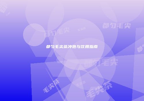 都匀毛尖茶冲泡与饮用指南