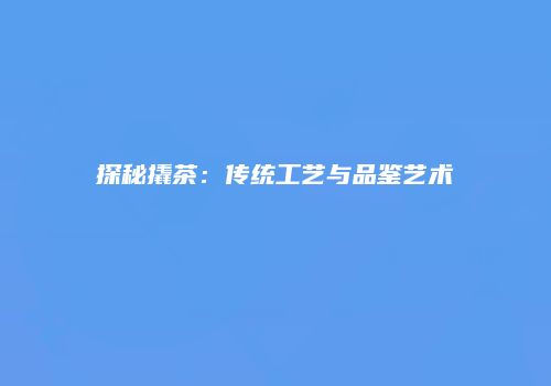 探秘撬茶：传统工艺与品鉴艺术