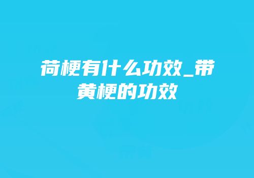荷梗有什么功效_带黄梗的功效