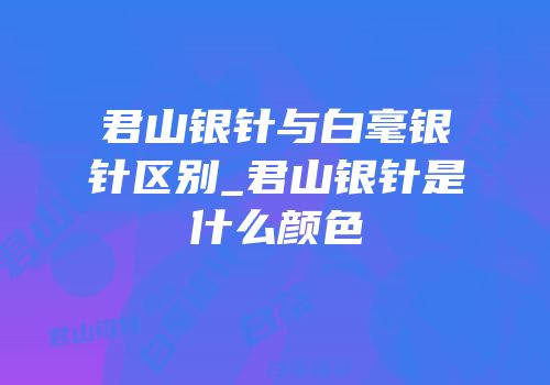 君山银针与白毫银针区别_君山银针是什么颜色