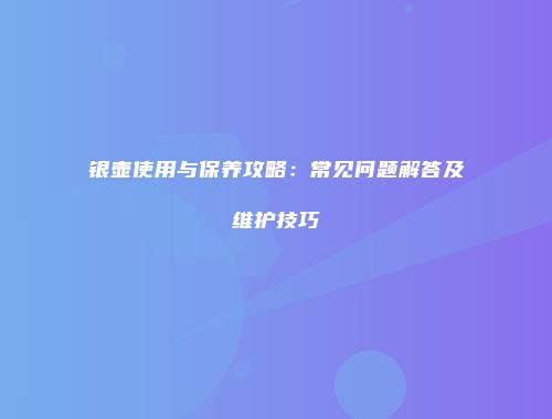银壶使用与保养攻略：常见问题解答及维护技巧