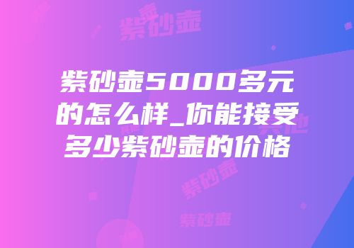 紫砂壶5000多元的怎么样_你能接受多少紫砂壶的价格