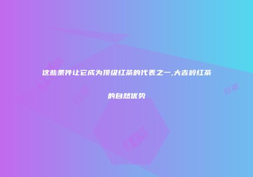 这些条件让它成为顶级红茶的代表之一,大吉岭红茶的自然优势