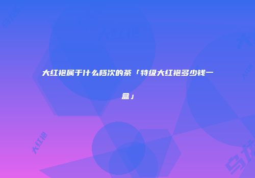 大红袍属于什么档次的茶「特级大红袍多少钱一盒」