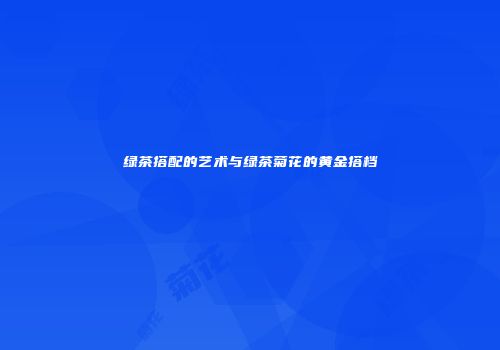 绿茶搭配的艺术与绿茶菊花的黄金搭档