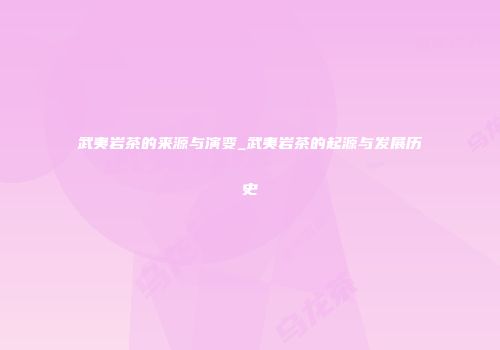 武夷岩茶的来源与演变_武夷岩茶的起源与发展历史