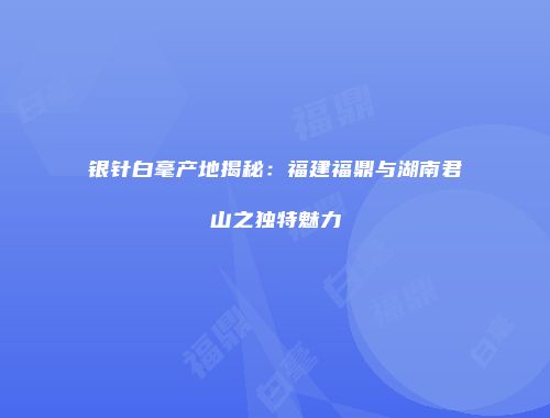 银针白毫产地揭秘：福建福鼎与湖南君山之独特魅力