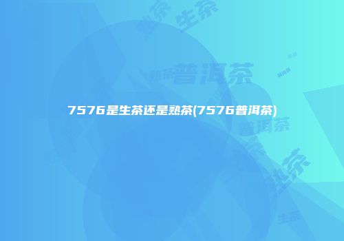 7576是生茶还是熟茶(7576普洱茶)