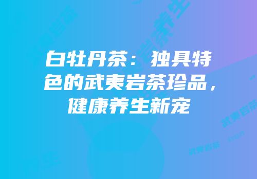 白牡丹茶：独具特色的武夷岩茶珍品，健康养生新宠