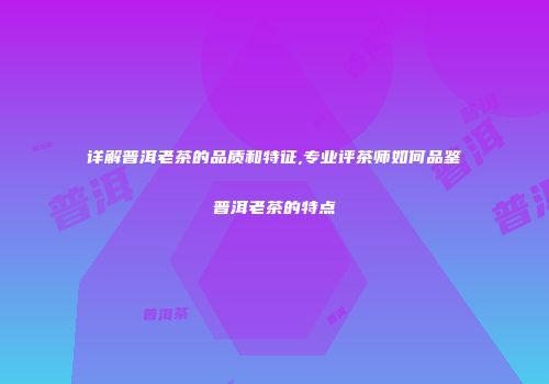 详解普洱老茶的品质和特征,专业评茶师如何品鉴普洱老茶的特点