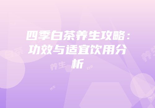四季白茶养生攻略：功效与适宜饮用分析
