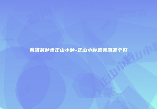 普洱茶种类正山小种-正山小种跟普洱哪个好