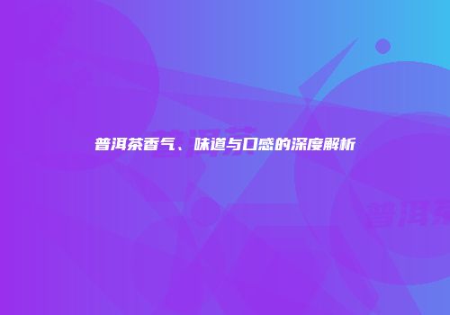 普洱茶香气、味道与口感的深度解析