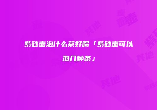 紫砂壶泡什么茶好喝「紫砂壶可以泡几种茶」