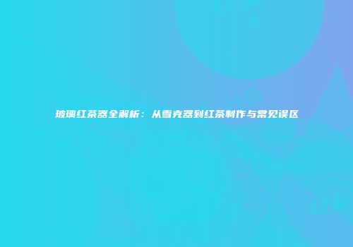 玻璃红茶器全解析：从雪克器到红茶制作与常见误区
